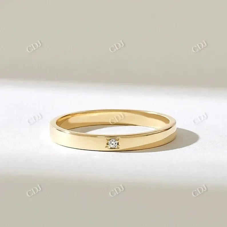 0.01CTW Solo Round CVD Diamond Wedding Band