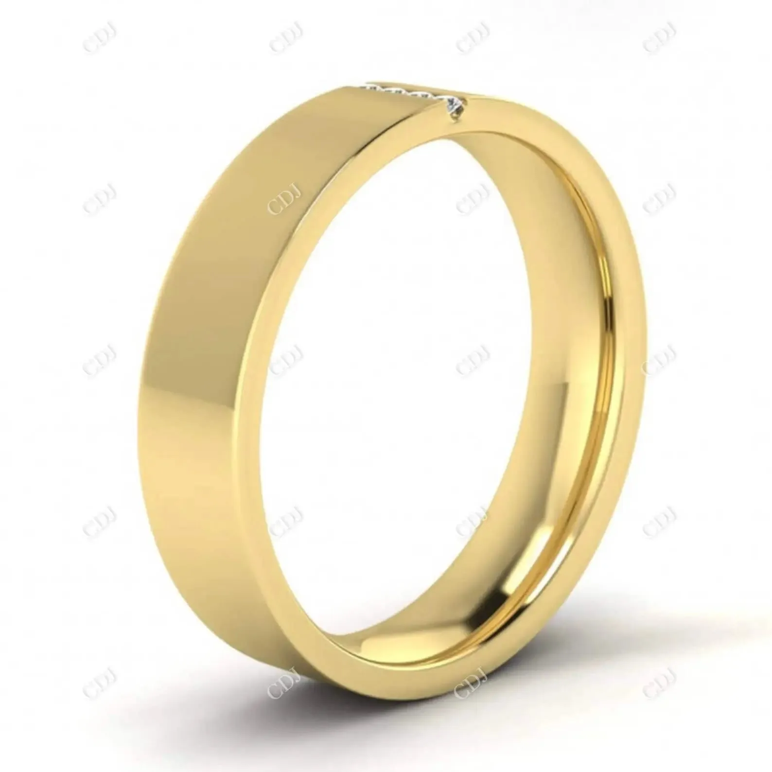 0.028CTW Round Cut Lab Grown Wedding Band