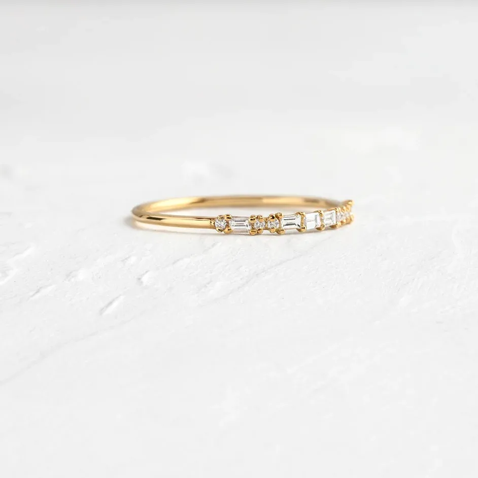 0.02CTW Minimalist Natural Diamond Wedding Band