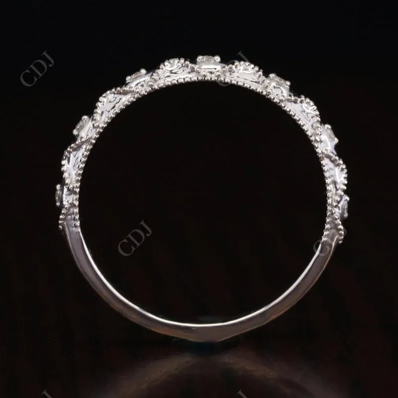 0.035CT Round Cut Real Diamond Wedding Band