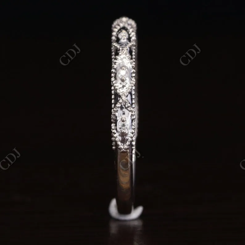 0.035CT Round Cut Real Diamond Wedding Band