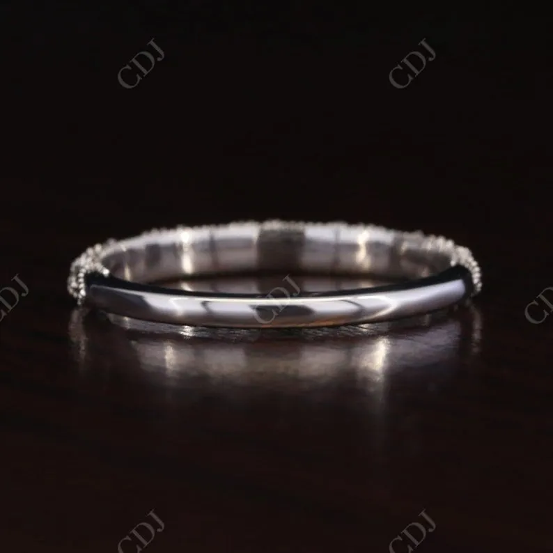 0.035CT Round Cut Real Diamond Wedding Band