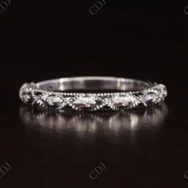 0.035CT Round Cut Real Diamond Wedding Band