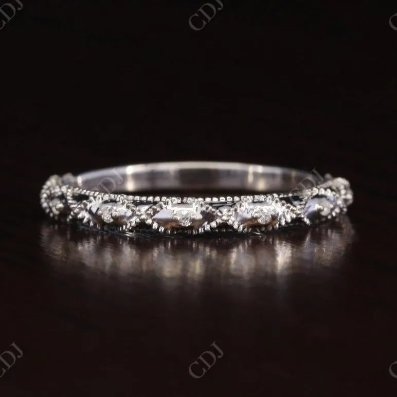 0.035CT Round Cut Real Diamond Wedding Band