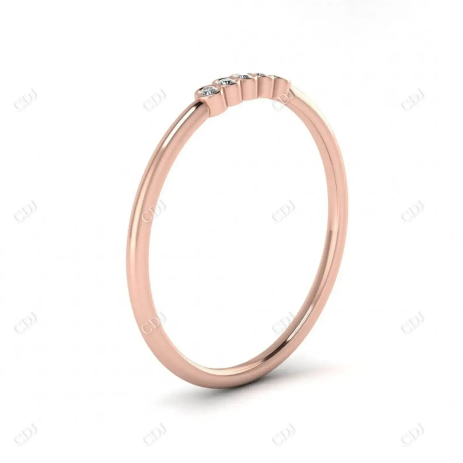 0.03CTW Diamond Thin Stackable Wedding Band