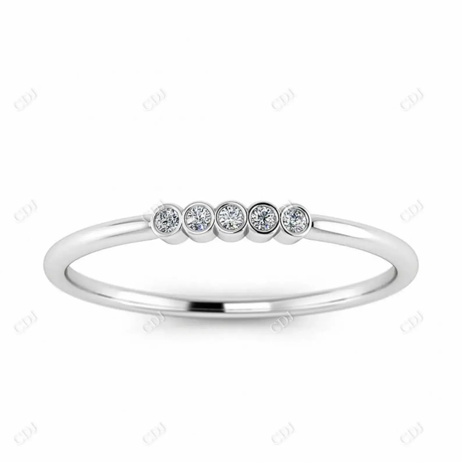 0.03CTW Diamond Thin Stackable Wedding Band