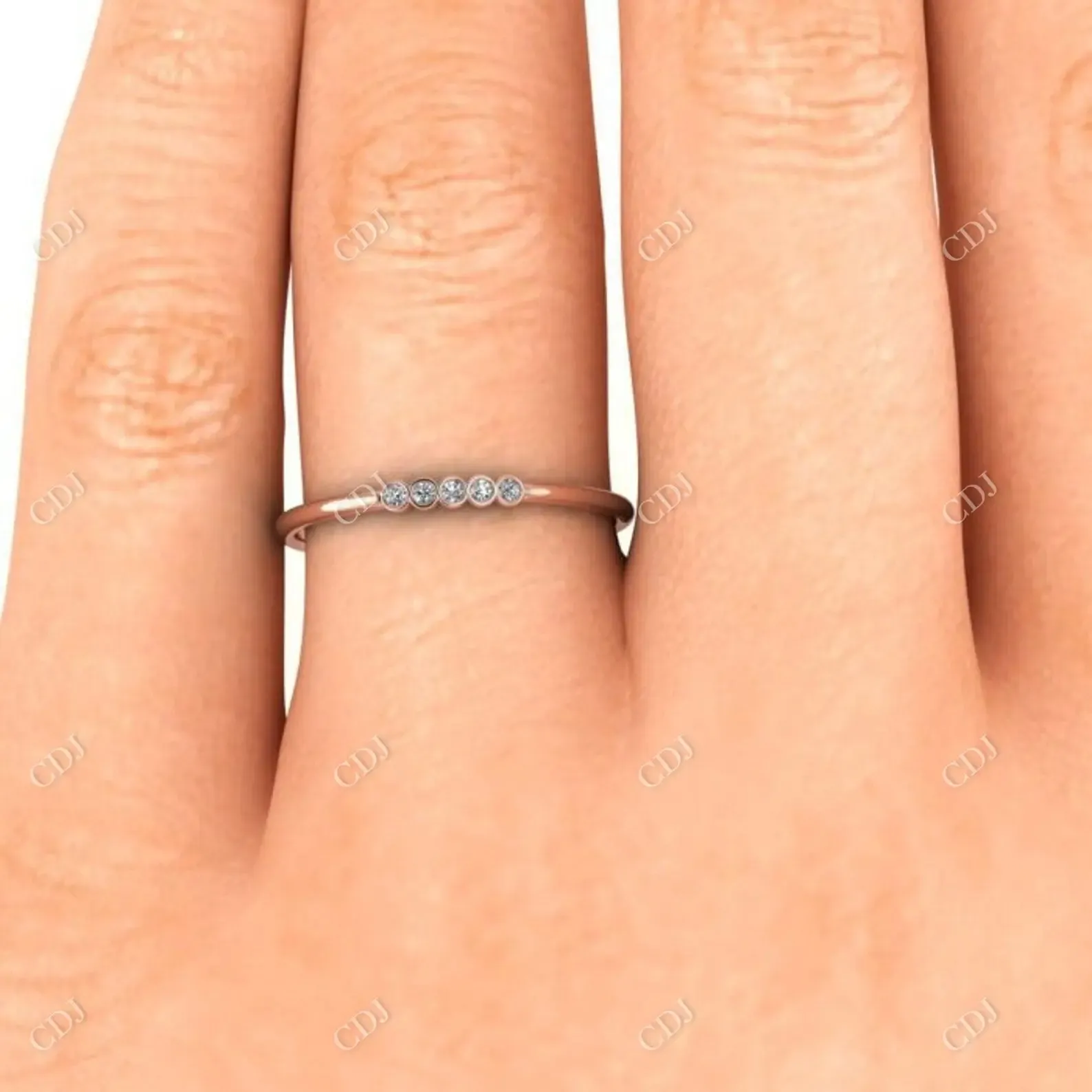 0.03CTW Diamond Thin Stackable Wedding Band