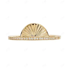 0.05ctw Lab Grown Diamond Golden Sundial Wedding Band