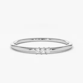 0.05CTW Round Cut Natural Diamond Minimalist Wedding Band