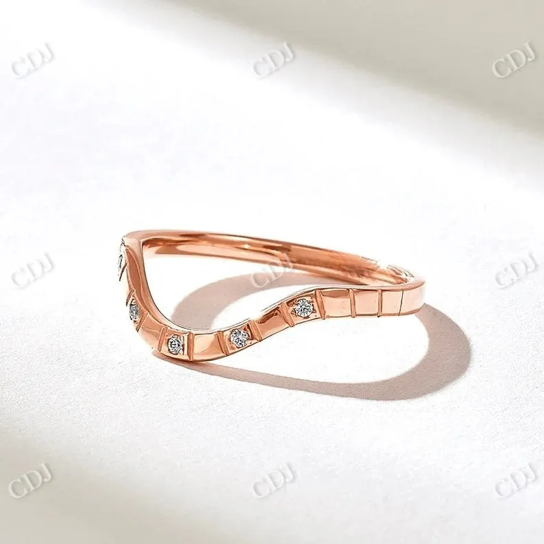 0.05CTW Square Pattern Arch Lab Grown Diamond Wedding Band