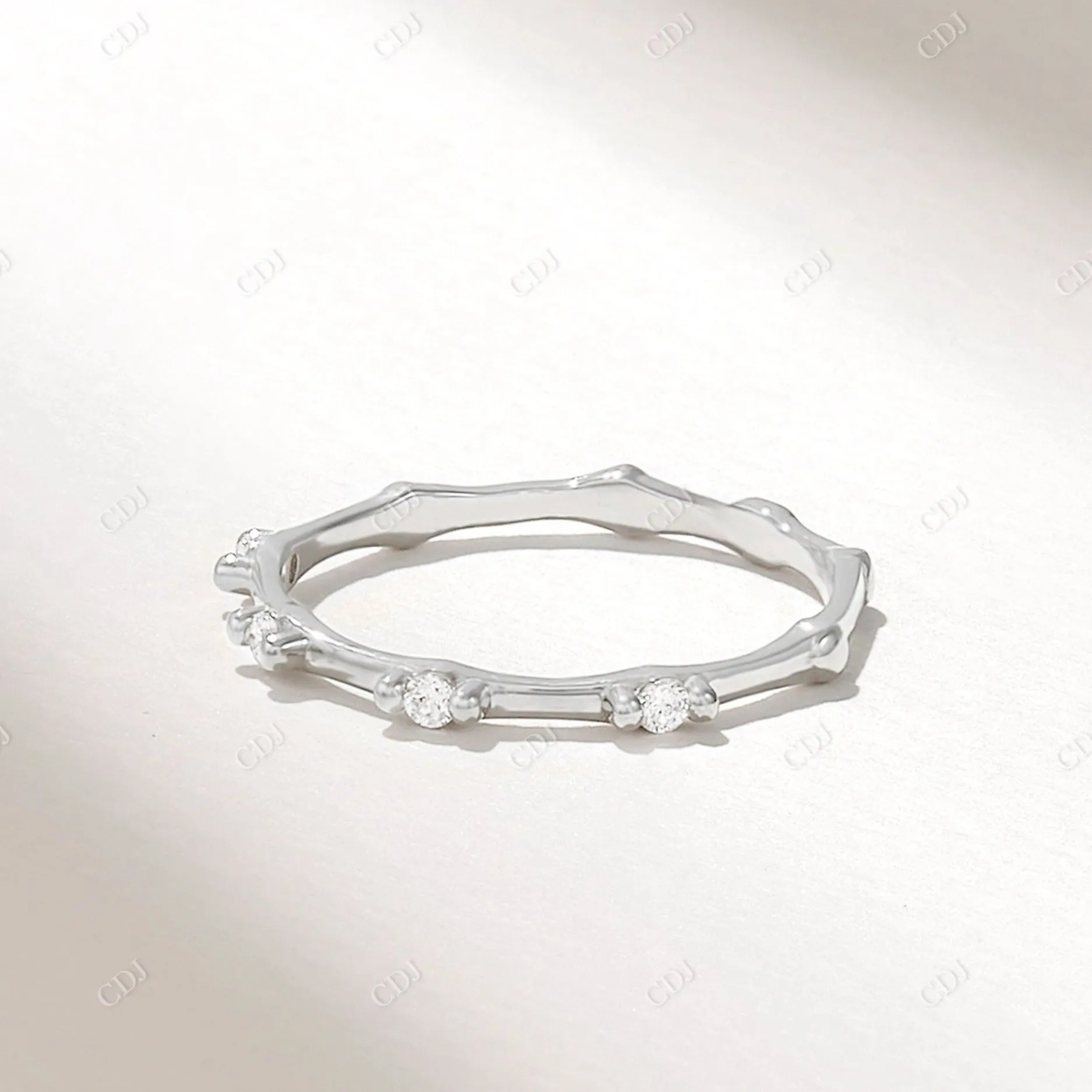 0.07CTW Round Natural Diamond Wedding Band