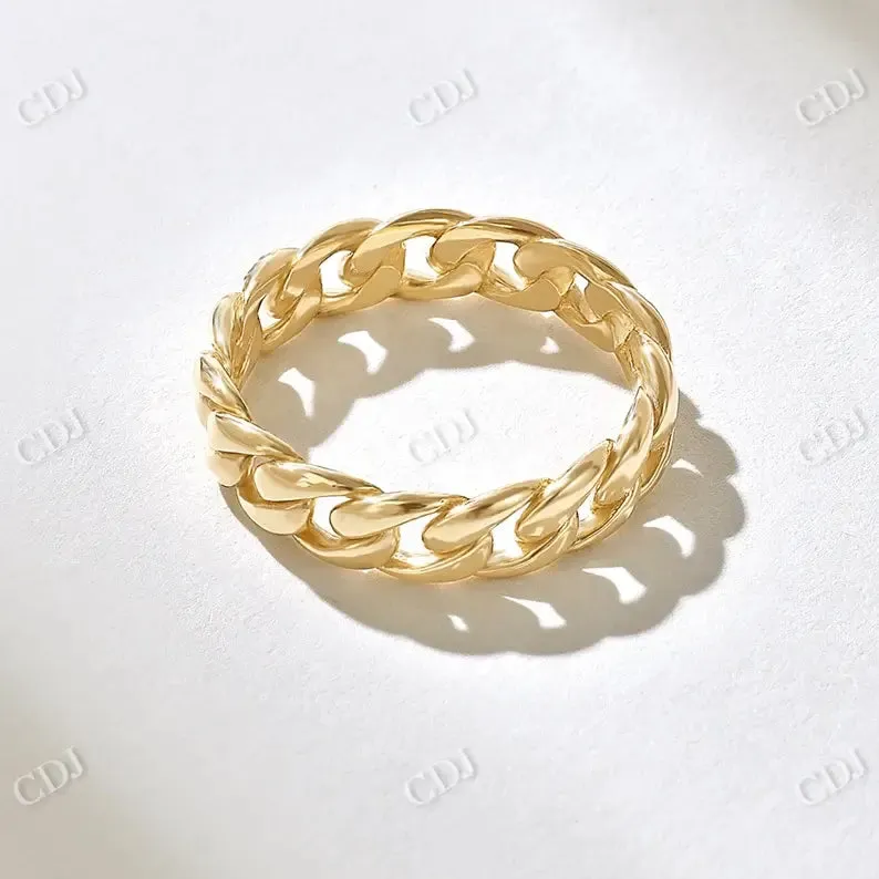 0.08CTW Cubin Link Chain Set Lab Grown Diamond Wedding Band