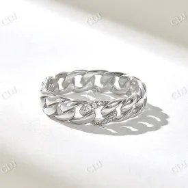 0.08CTW Solo Cuban Chain Diamond Wedding Band