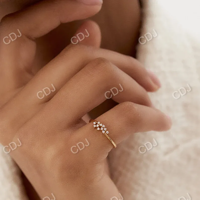 0.11CTW Mini Cluster Lab Grown Diamond Wedding Ring