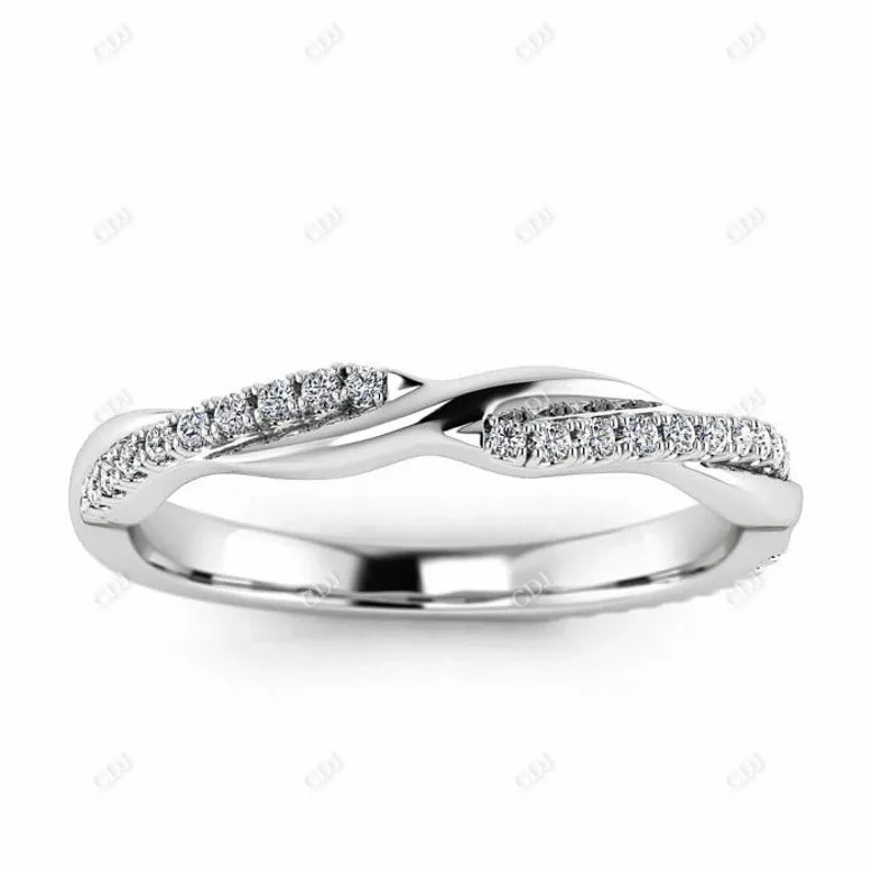 0.14CTW Half Eternity Twist Design Diamond Wedding Band