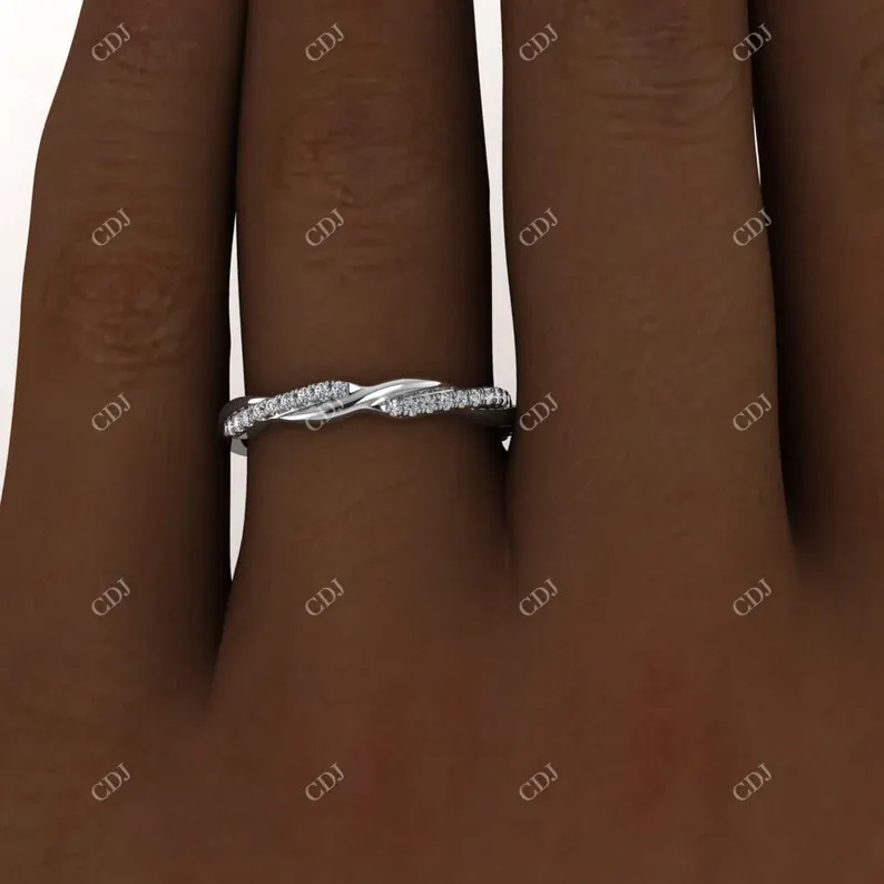 0.14CTW Half Eternity Twist Design Diamond Wedding Band