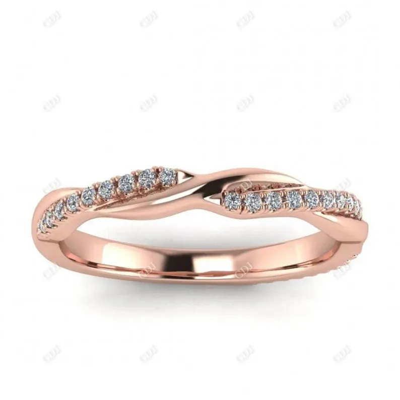 0.14CTW Half Eternity Twist Design Diamond Wedding Band