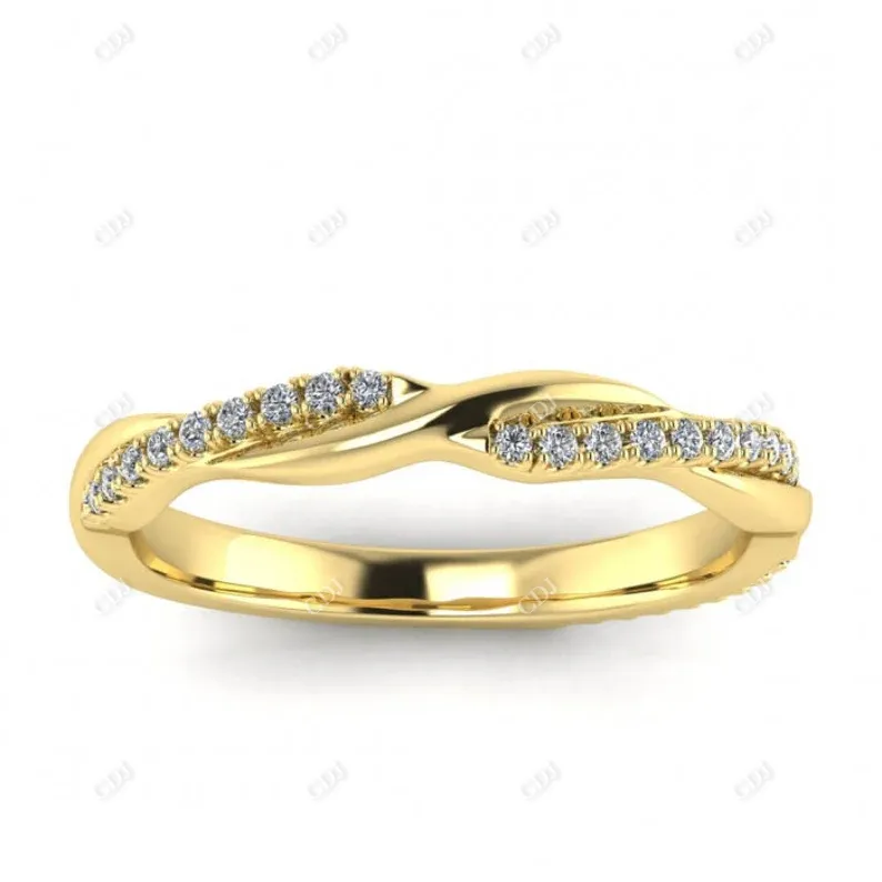 0.14CTW Half Eternity Twist Design Diamond Wedding Band