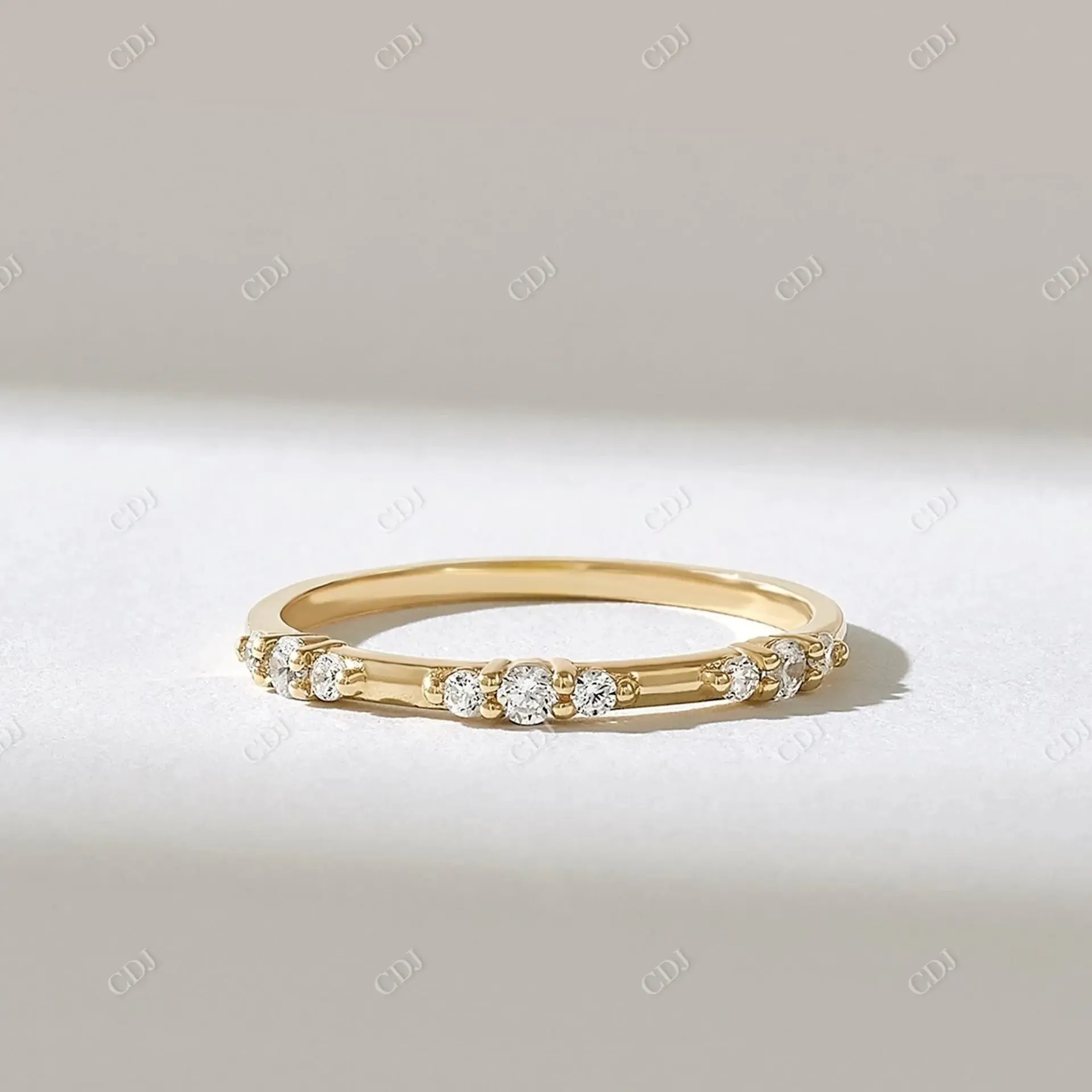 0.15CTW Round Lab Grown Diamond Minimalist Wedding Band