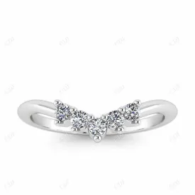 0.15CTW White Gold Belen Curved Diamond Wedding Band