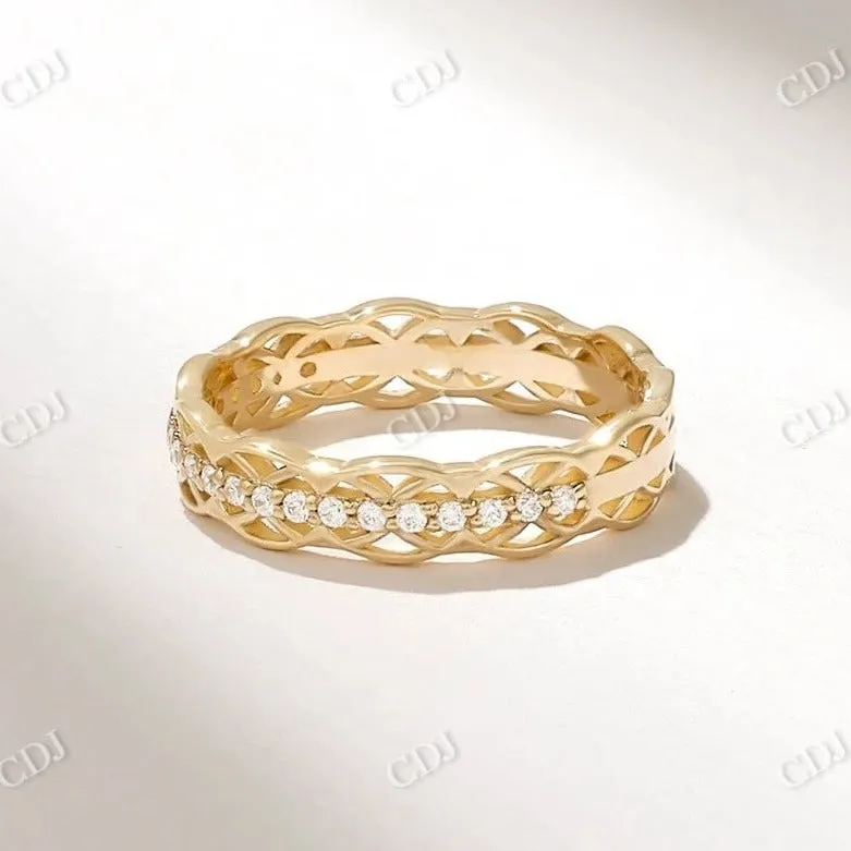 0.17CTW Round Diamond Celtic Knot Wedding Band