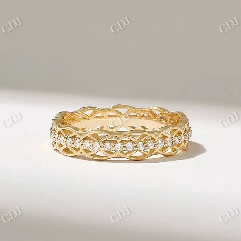 0.17CTW Round Diamond Celtic Knot Wedding Band