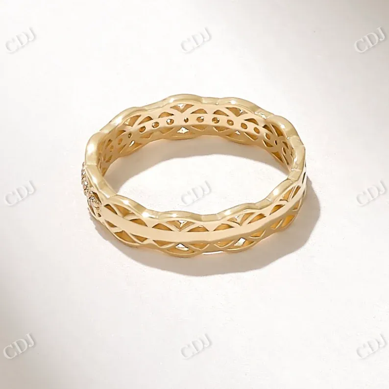 0.17CTW Round Diamond Celtic Knot Wedding Band