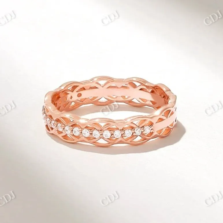 0.17CTW Round Diamond Celtic Knot Wedding Band