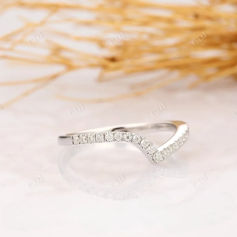 0.20CT Round Real Diamond Curved Wedding Band