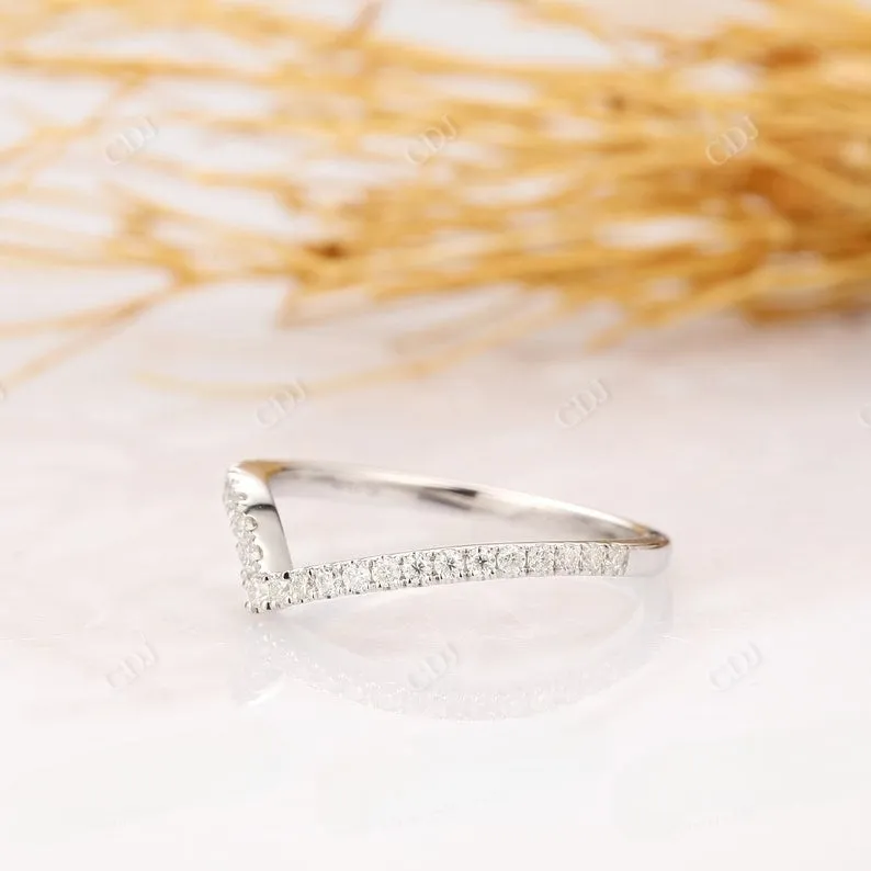 0.20CT Round Real Diamond Curved Wedding Band