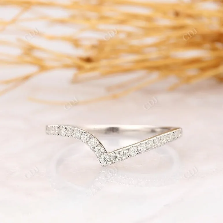 0.20CT Round Real Diamond Curved Wedding Band