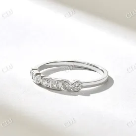 0.21CTW Bezel Set Mix Cut Lab Grown Diamond Wedding Band