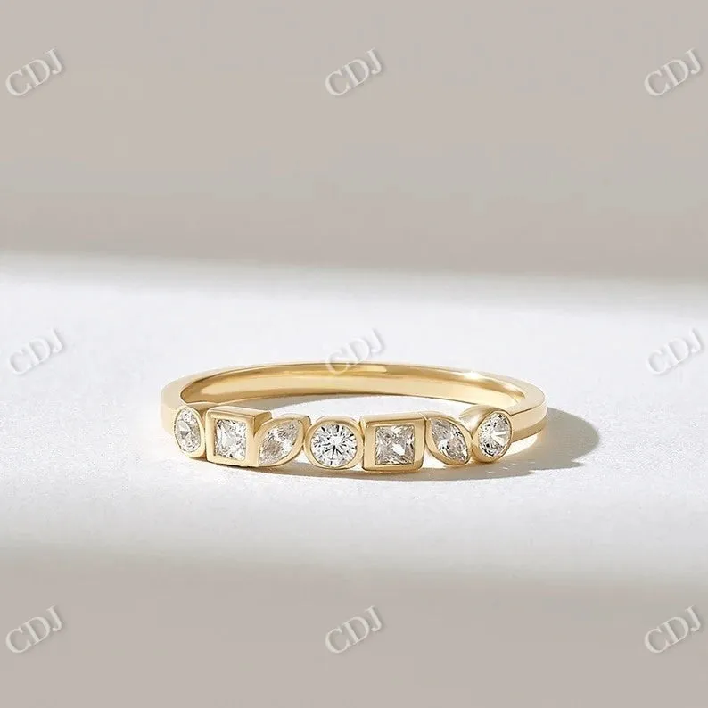 0.21CTW Bezel Set Mix Cut Lab Grown Diamond Wedding Band