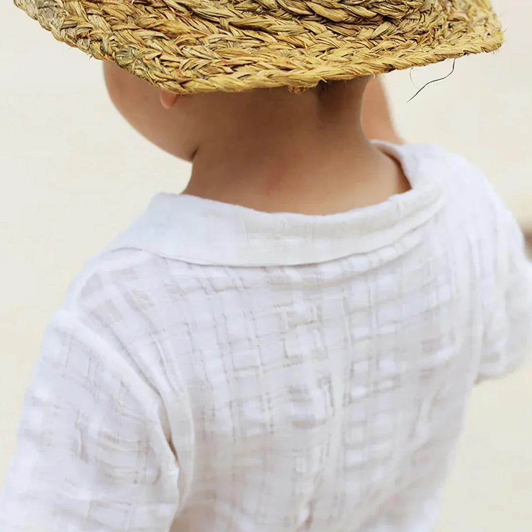 1  in the family David Short Sleeve Shirt - Ivory