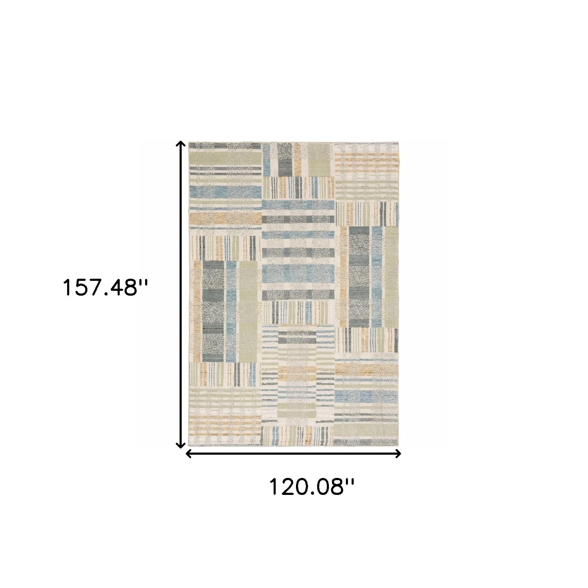 10' X 13' Gray and Ivory Geometric Power Loom Area Rug