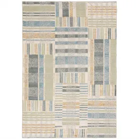 10' X 13' Gray and Ivory Geometric Power Loom Area Rug