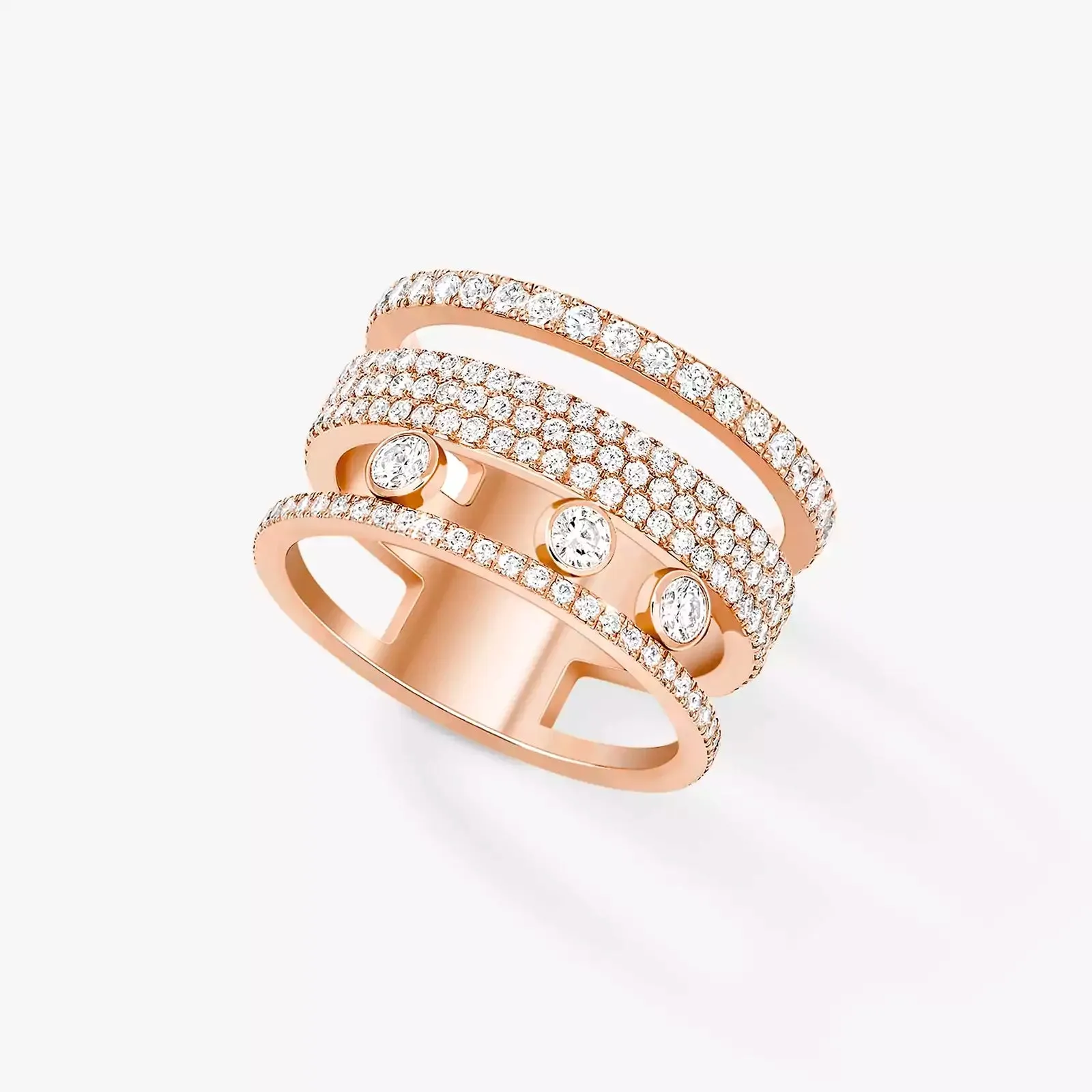 1.00ctw Rose Gold Diamond Pavé Fashion Ring