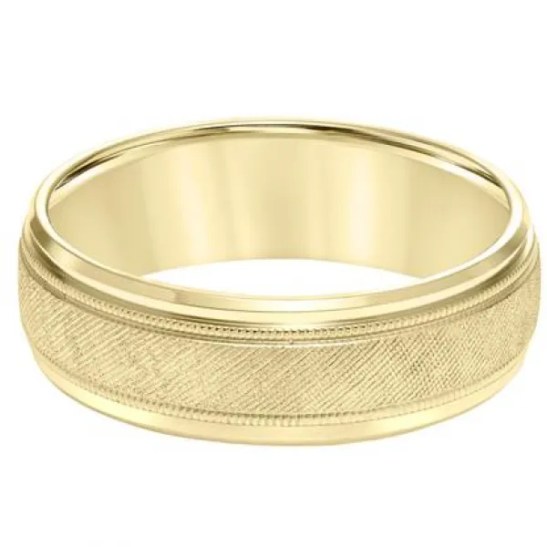 14K Textured Wedding Band