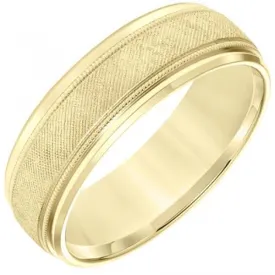 14K Textured Wedding Band