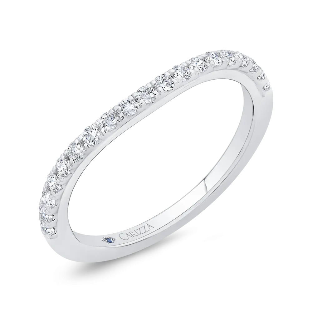 14K White Gold Diamond Wedding Band