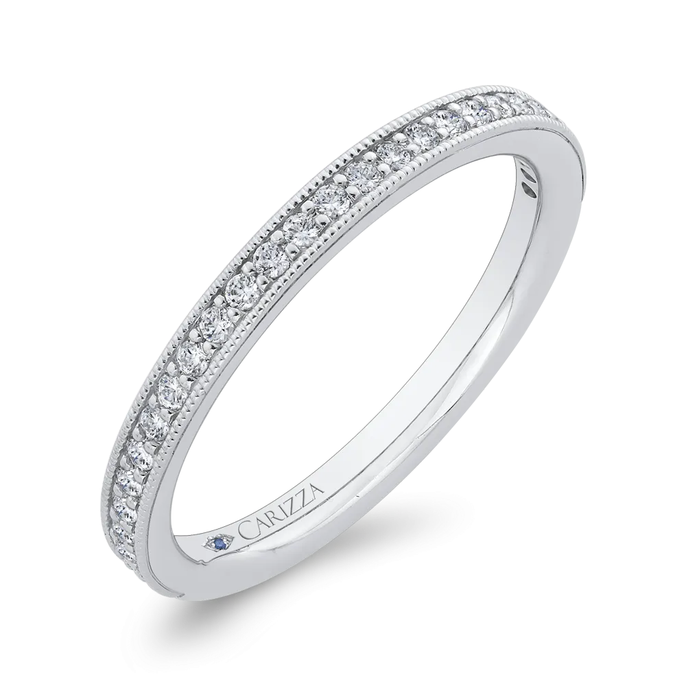 14K White Gold Diamond Wedding Band