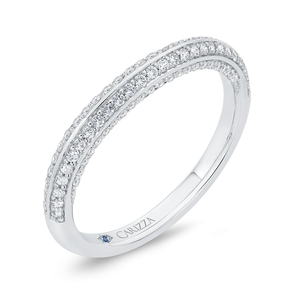 14K White Gold Diamond Wedding Band