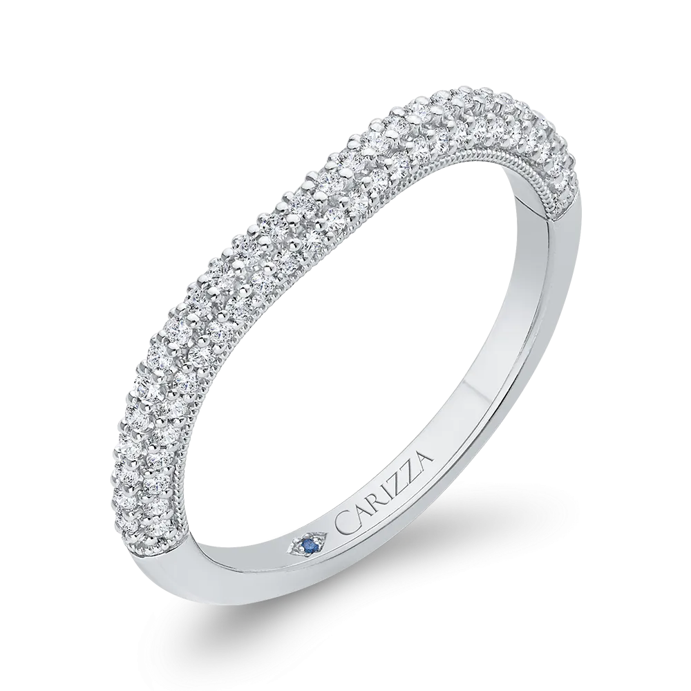 14K White Gold Diamond Wedding Band