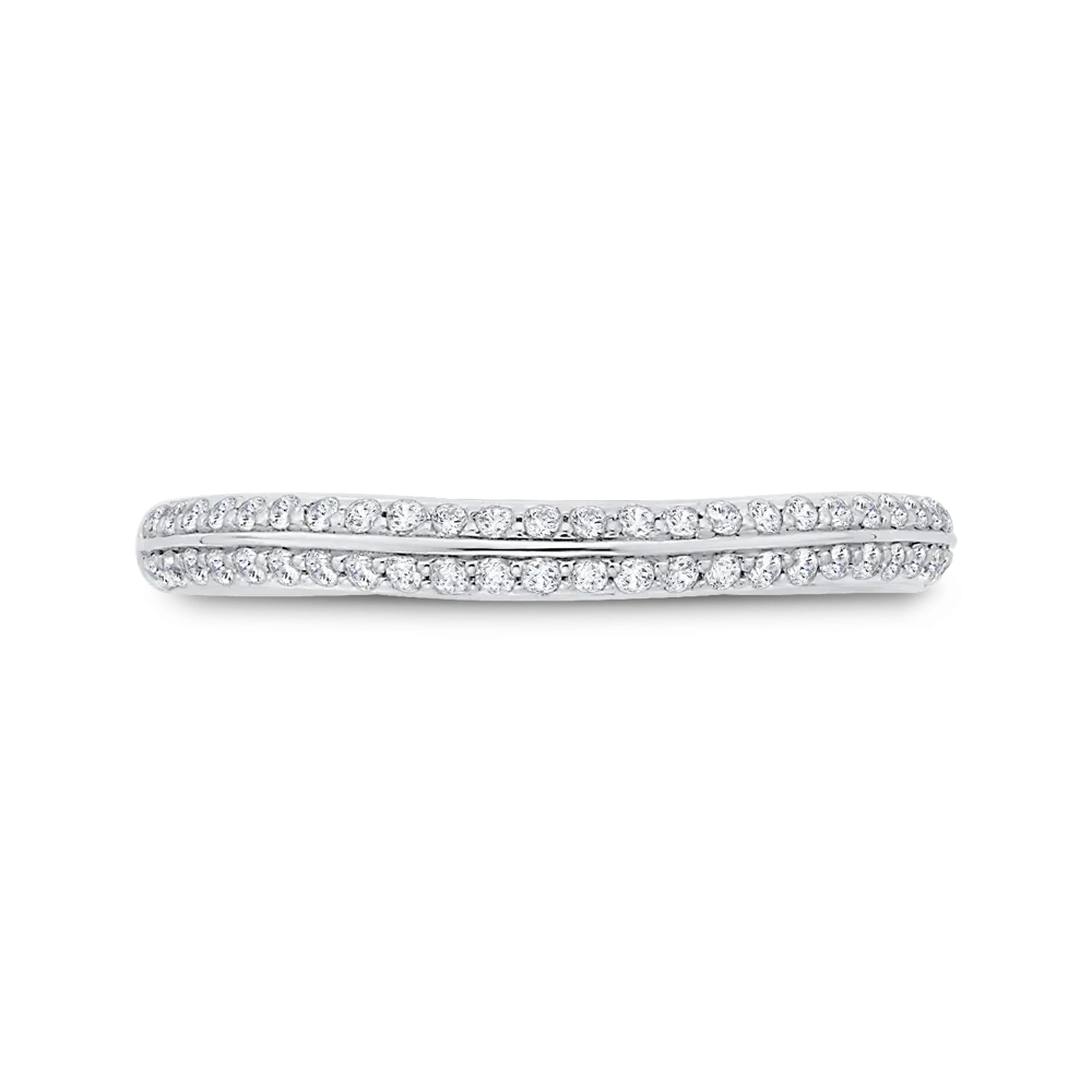 14K White Gold Diamond Wedding Band