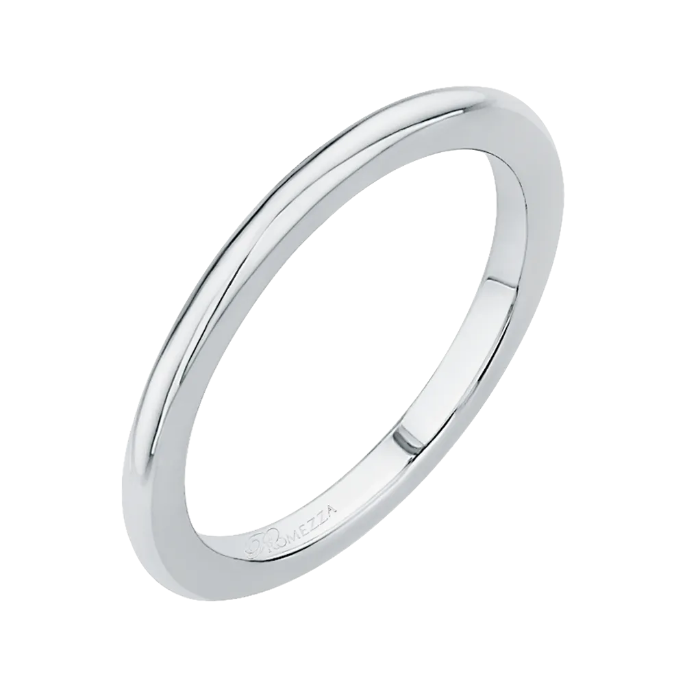 14K White Gold Plain Wedding Band