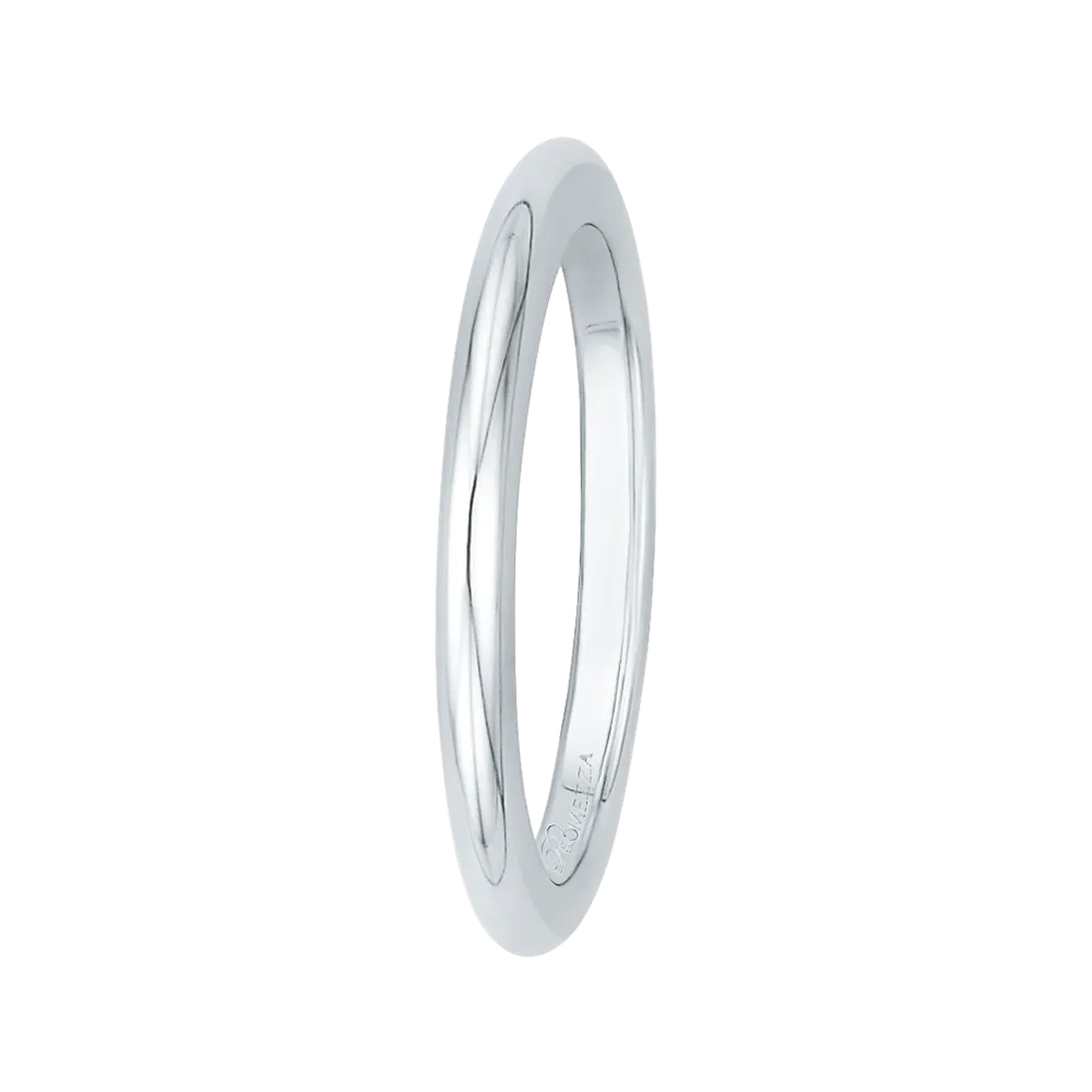 14K White Gold Plain Wedding Band