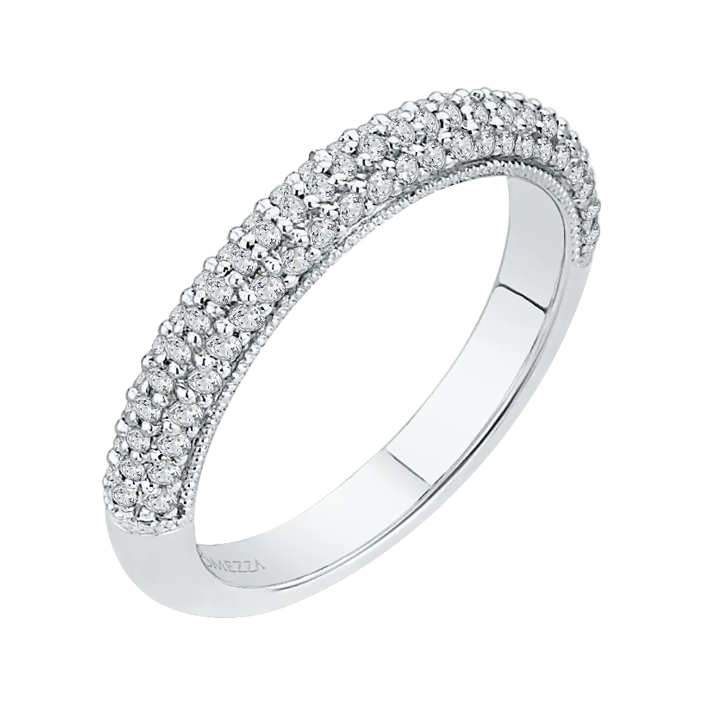 14K White Gold Round Diamond Half Eternity Wedding Band