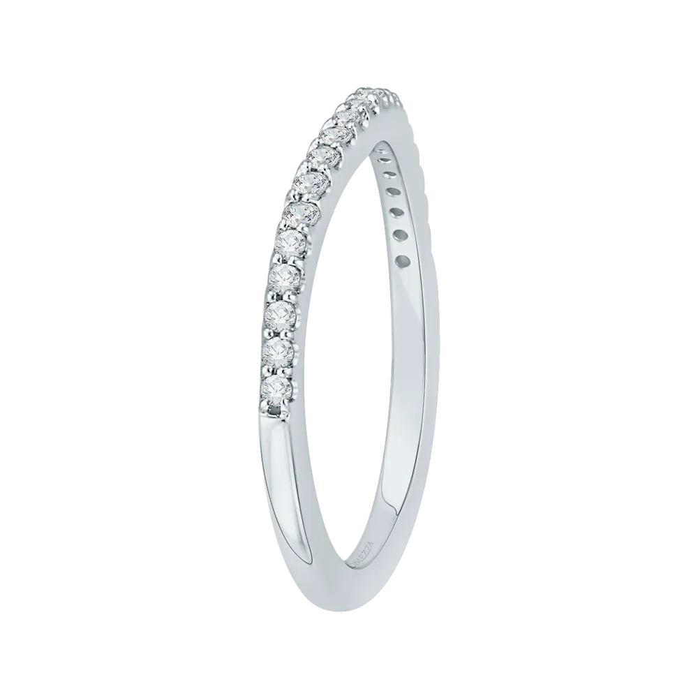 14K White Gold Round Diamond Half Eternity Wedding Band