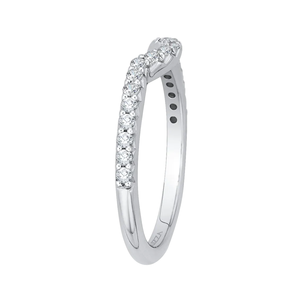 14K White Gold Round Diamond Half Eternity Wedding Band