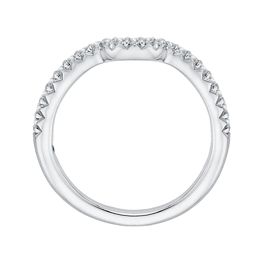 14K White Gold Round Diamond Half Eternity Wedding Band